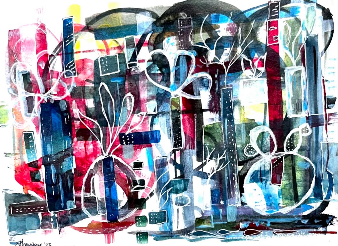 Hidden Flowers — original acrylic painting by Alice Chambers